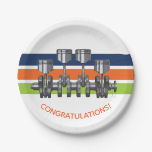 Piston Crankshaft Paper Plates