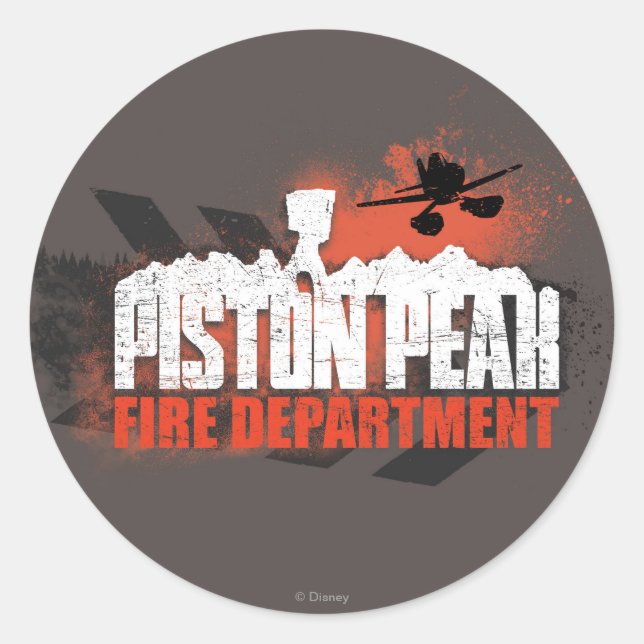 Piston Peak Fire Department Classic Round Sticker (Front)
