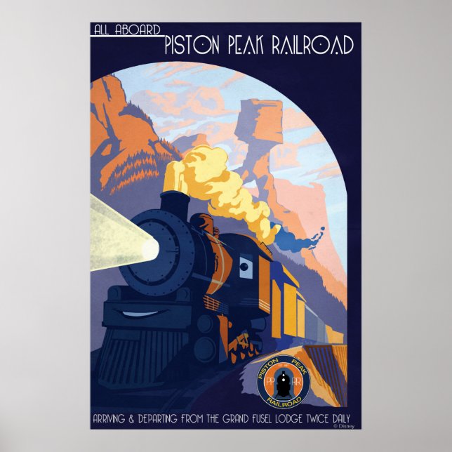 Piston Peak Railroad Illustration Poster (Front)
