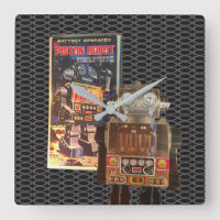 Piston Robot - Retro Wall Clock