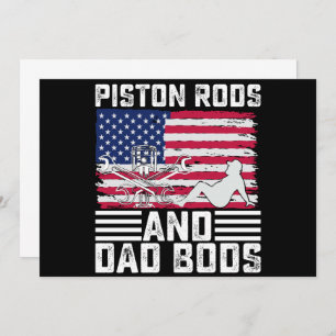Piston Rods And Dad Bods Mechanic Usa 4th Of July Invitation