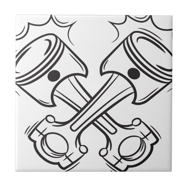 Pistons Ceramic Tile (Front)