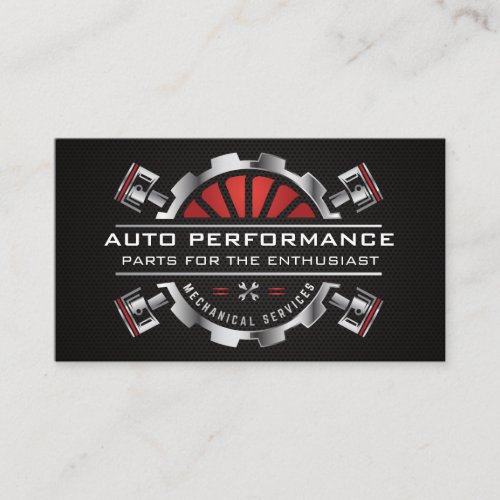 Pistons Gear  Metallic Business Card