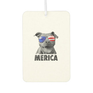 Pit Bull 4th of July Merica Men American Flag Sung Air Freshener