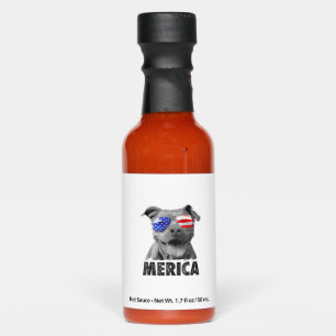 Pit Bull 4th of July Merica Men American Flag Sung Hot Sauces