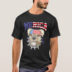 Pit Bull 4th of July Merica Men American Flag Sung T-Shirt