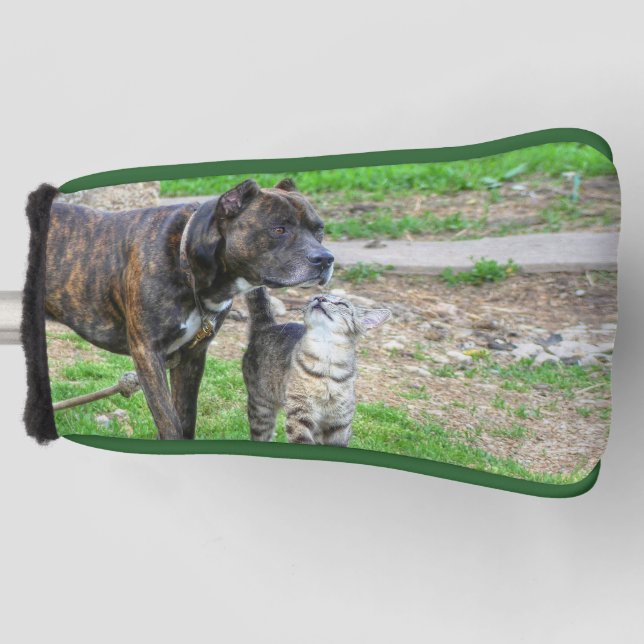 Pit Bull and Cat Golf Head Cover (Front)