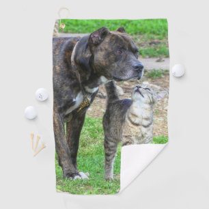 Pit Bull and Cat Golf Towel