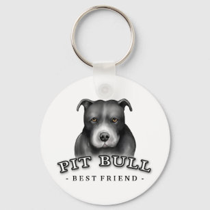 Pit Bull Art Custom Key Chain