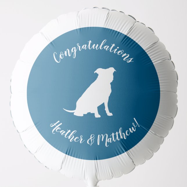 Pit Bull Baby Shower Dog Pitbull Blue Boy Balloon (Front)