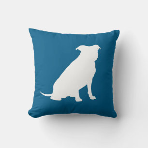 Pit Bull Baby Shower Dog Pitbull Blue Boy Throw Pillow