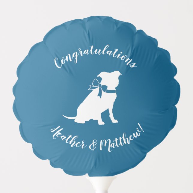 Pit Bull Baby Shower Pitbull Dog Blue Boy Balloon (Front)