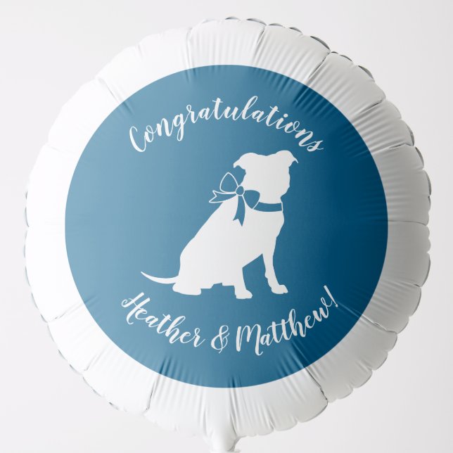Pit Bull Baby Shower Pitbull Dog Blue Boy Balloon (Front)