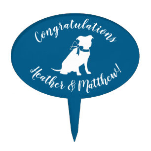 Pit Bull Baby Shower Pitbull Dog Blue Boy Cake Topper