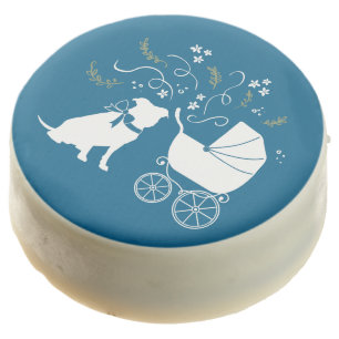 Pit Bull Baby Shower Pitbull Dog Blue Boy Chocolate Covered Oreo