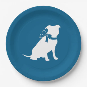 Pit Bull Baby Shower Pitbull Dog Blue Boy Paper Plates