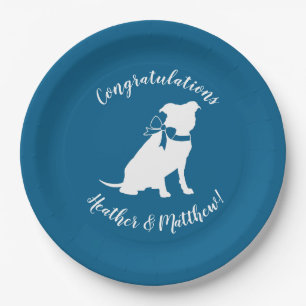 Pit Bull Baby Shower Pitbull Dog Blue Boy Paper Plates