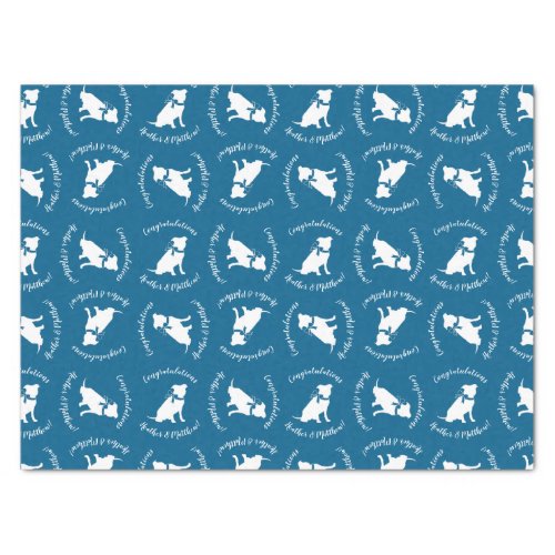 Pit Bull Baby Shower Pitbull Dog Blue Boy Tissue Paper