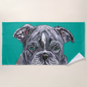 Pit bull Beach Towel Pets - Your colors - Text
