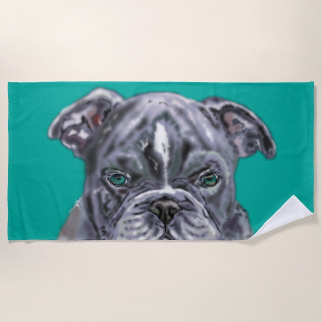 Pit bull Beach Towel Pets - Your colors - Text (Front)