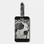 Pit Bull Black And White Design  Luggage Tag at Zazzle