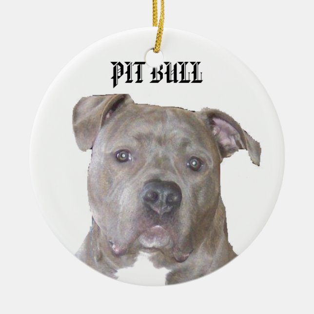 PIT BULL CERAMIC ORNAMENT (Front)