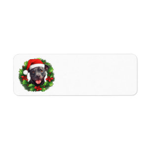 Pit Bull Christmas Wreath Label