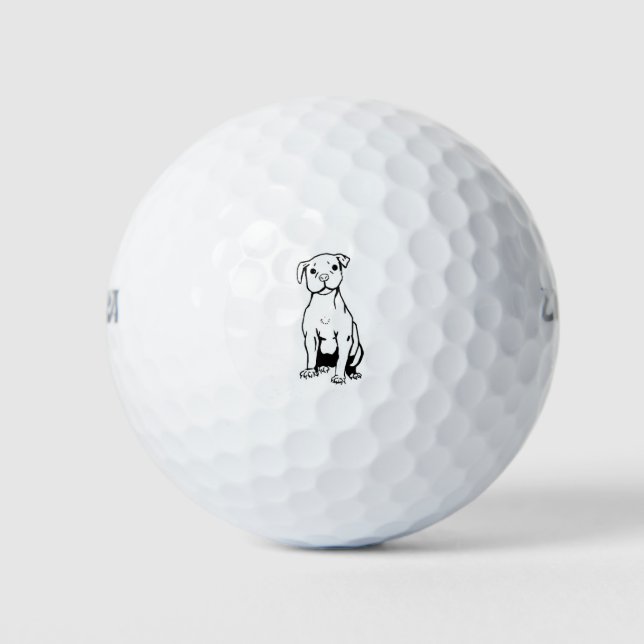 pit bull Cute Dog Golf Balls (Front)