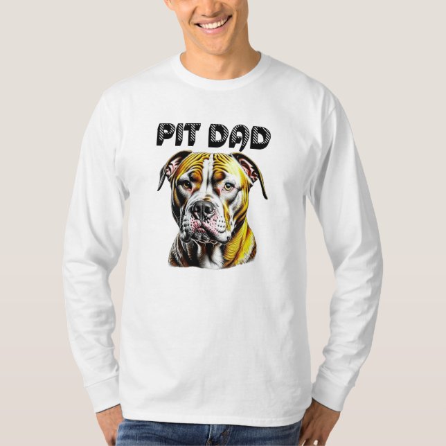 Pit Bull Dad | Dog Lover's  T-Shirt (Front)