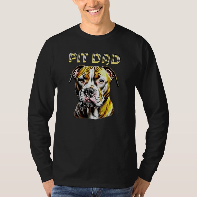 Pit Bull Dad | Dog Lover's  T-Shirt (Front)