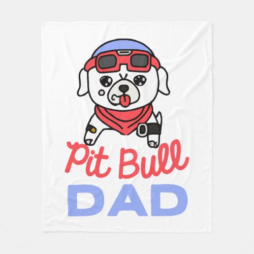 Pit Bull Dad Dog Owner Retro Dog Father Fleece Blanket