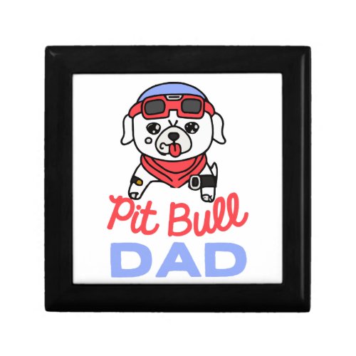 Pit Bull Dad Dog Owner Retro Dog Father Gift Box