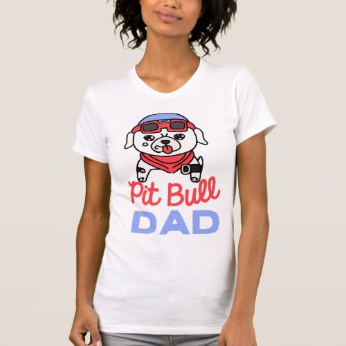 Pit Bull Dad Dog Owner Retro Dog Father T_Shirt