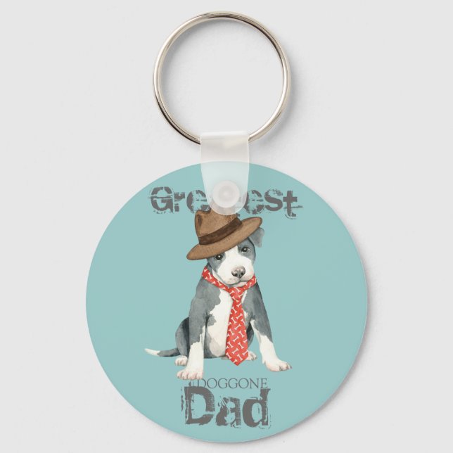 Pit Bull Dad Keychain (Front)