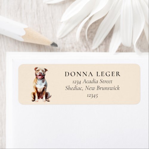 Pit Bull Dog Address Label