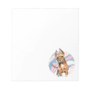 Pit Bull Dog Art   Marble Texture Notepad