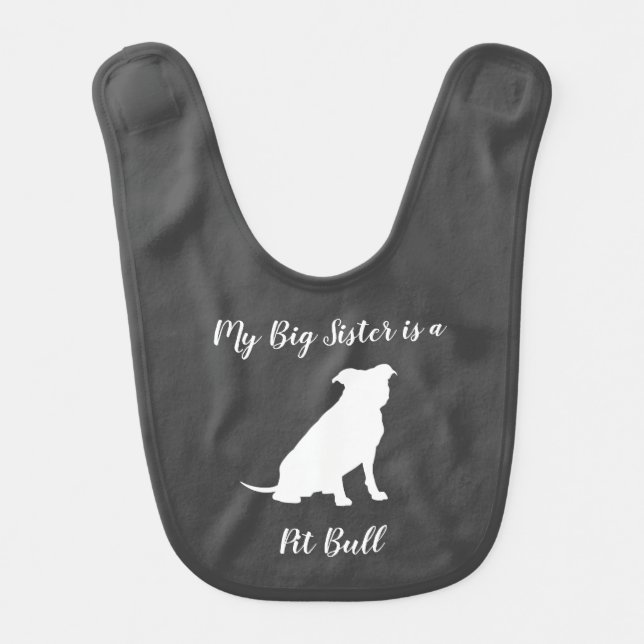 Pit Bull Dog Baby Pitbull Shower Gender Neutral Baby Bib (Front)