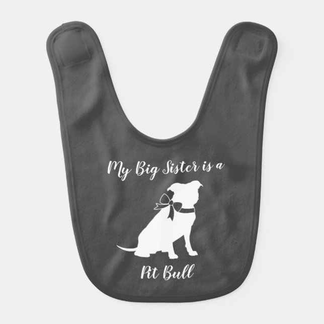 Pit Bull Dog Baby Pitbull Shower Gender Neutral Baby Bib (Front)