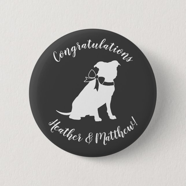 Pit Bull Dog Baby Pitbull Shower Gender Neutral Button (Front)