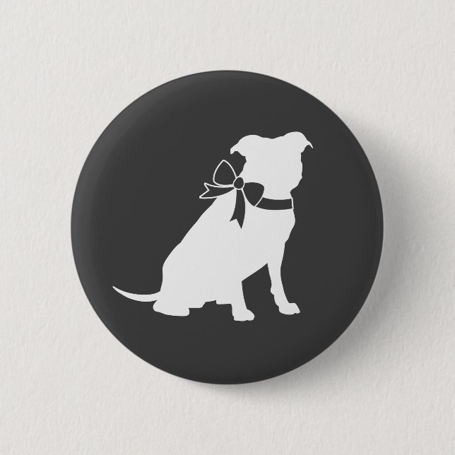 Pit Bull Dog Baby Pitbull Shower Gender Neutral Button (Front)