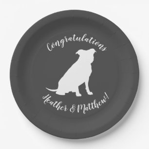 Pit Bull Dog Baby Pitbull Shower Gender Neutral Paper Plates