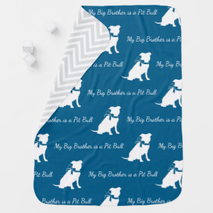 Pit Bull Dog Baby Shower Blue Boy Pitbull Baby Blanket
