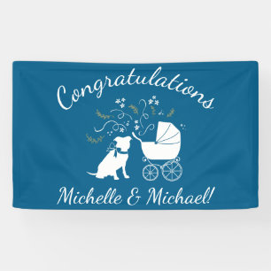 Pit Bull Dog Baby Shower Blue Boy Pitbull Banner