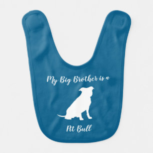 Pit Bull Dog Baby Shower Blue Boy Pitbull Bib