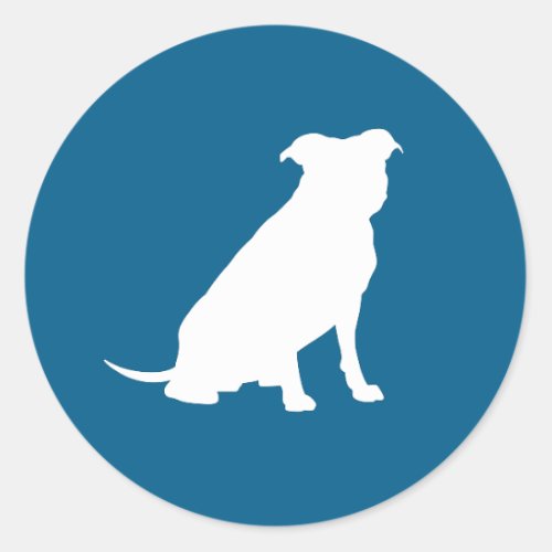 Pit Bull Dog Baby Shower Blue Boy Pitbull Classic Round Sticker