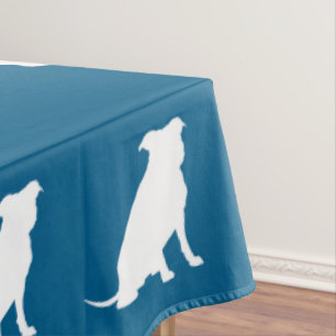 Pit Bull Dog Baby Shower Blue Boy Pitbull Tablecloth