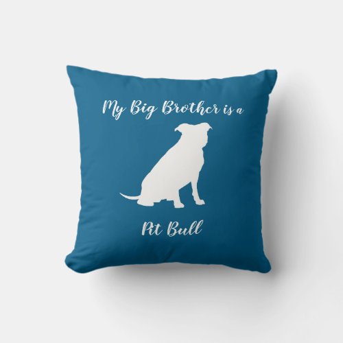 Pit Bull Dog Baby Shower Blue Boy Pitbull Throw Pillow