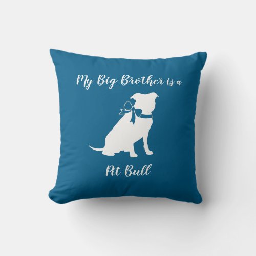 Pit Bull Dog Baby Shower Blue Boy Pitbull Throw Pillow