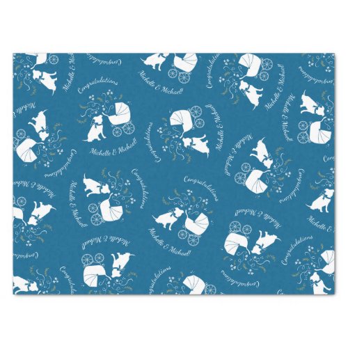 Pit Bull Dog Baby Shower Blue Boy Pitbull Tissue Paper