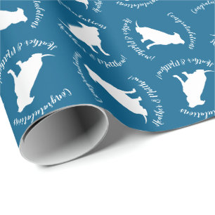 Pit Bull Dog Baby Shower Blue Boy Pitbull Wrapping Paper